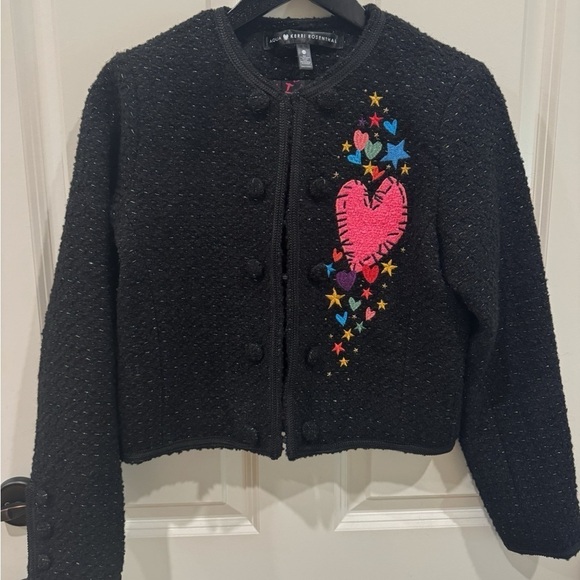 AQUA x Kerri Rosenthal Heart Patch Boucle Jacket XS STUNNING - Picture 5 of 11